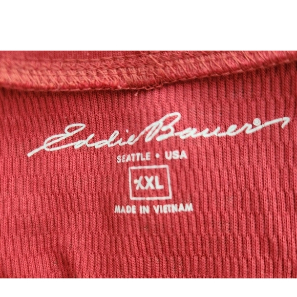 Eddie Bauer Floral Thermal Top Shirt Long Sleeves Burgundy Pink Womens Size XXL - Picture 7 of 8